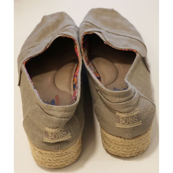 Sketchers Bobs Canvas Espadrille Wedge Grey 9 - Picture 4 of 4